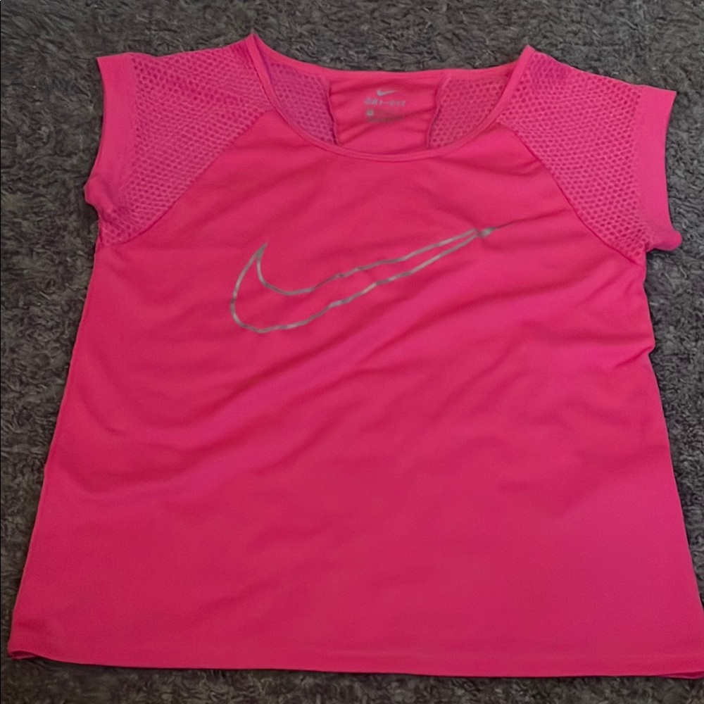Nike Pink Boxy Crop Cap Sleeve Tee